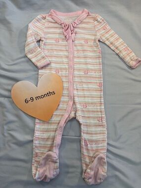 Place Pink and White Footed Pajamas/Sleeper/Romper